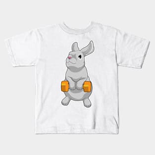 Rabbit Fitness Dumbbell Kids T-Shirt